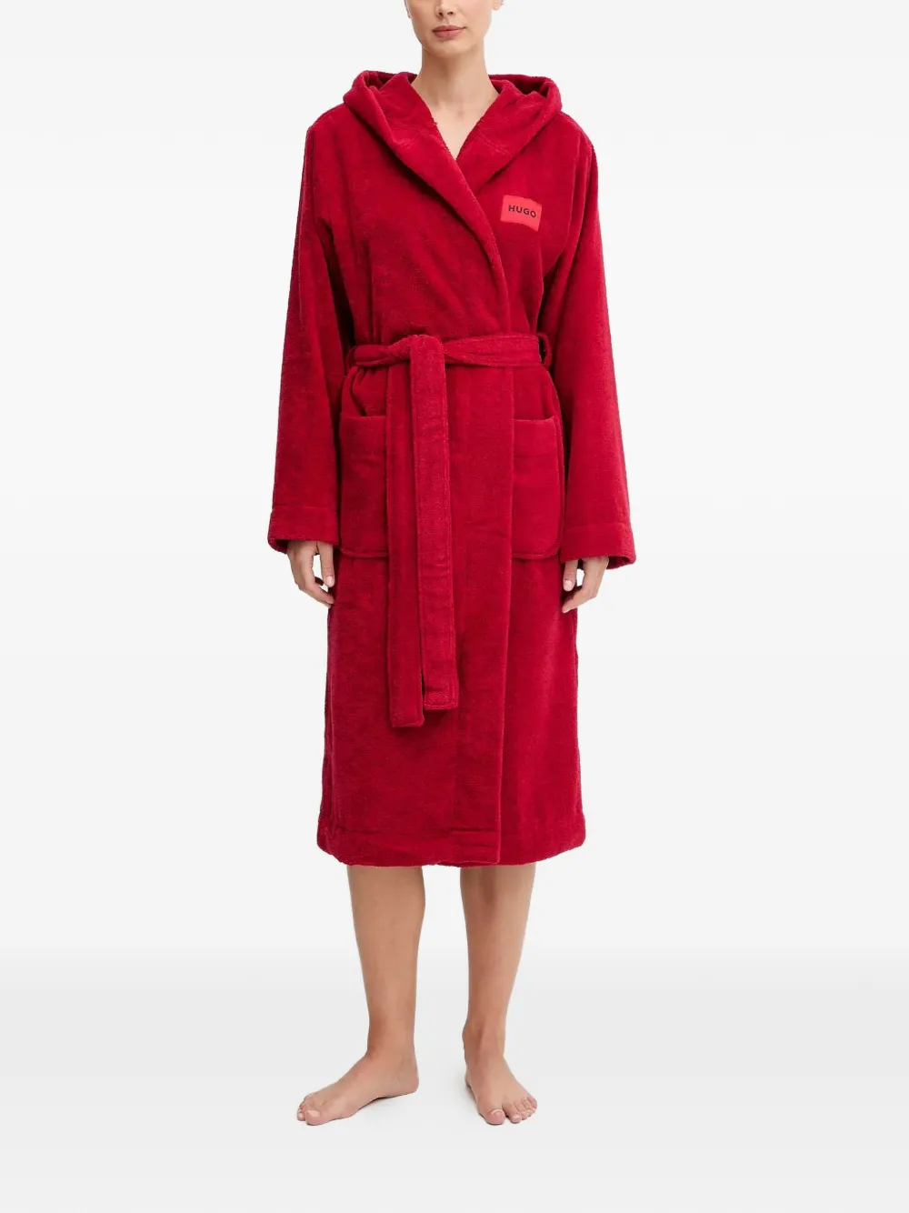 HUGO logo-patch belted robe | Image 2