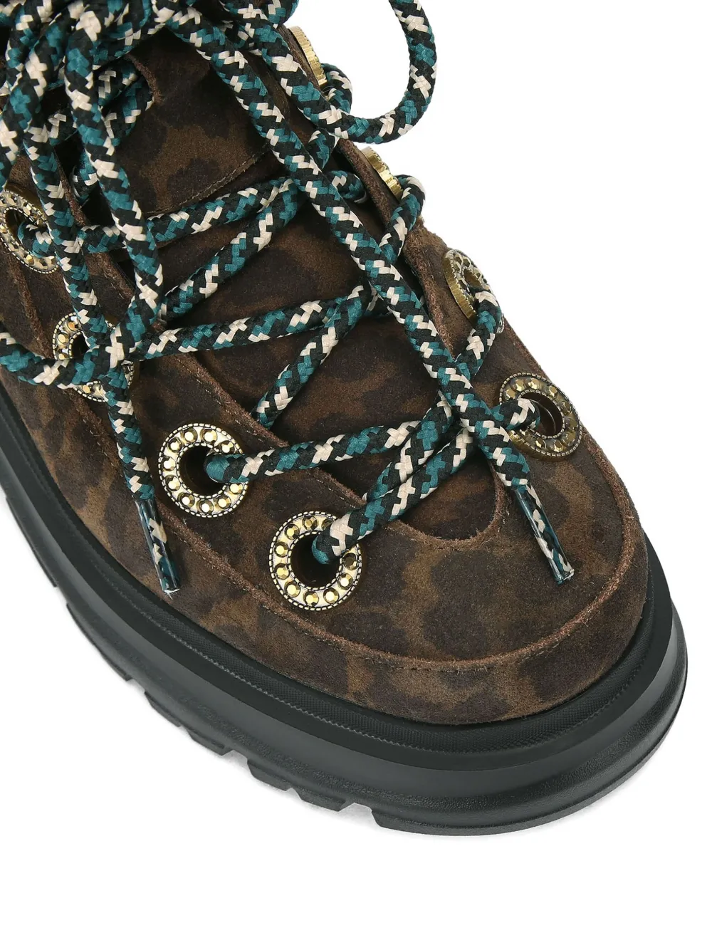 Kurt Geiger London Kensington laarzen verfraaid met kristallen en luipaardprint Bruin