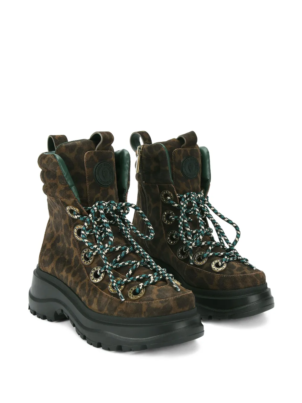 Kurt Geiger London Kensington laarzen verfraaid met kristallen en luipaardprint Bruin