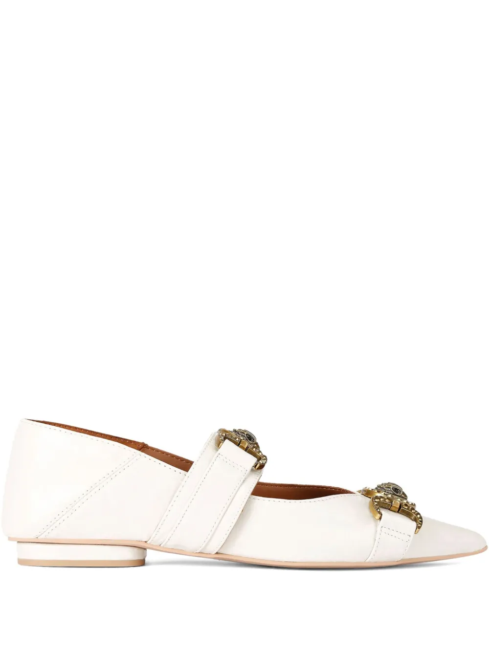 Kurt Geiger London crocodile-embossed pointed ballet flats | Neutrals | Image 1