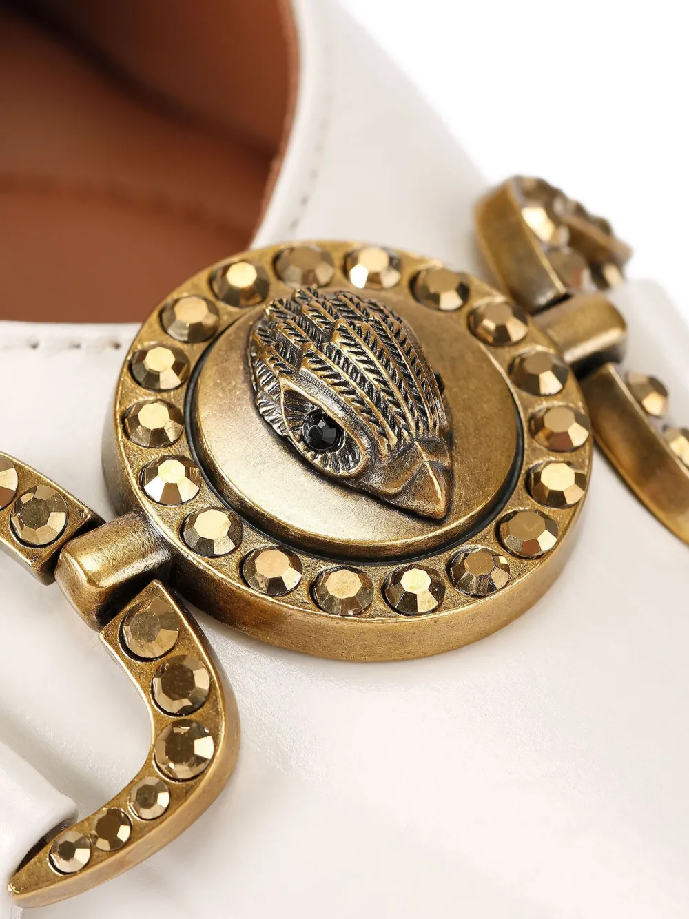 Kurt Geiger London Ballerina's met krokodillen-reliëf en puntige neus Beige