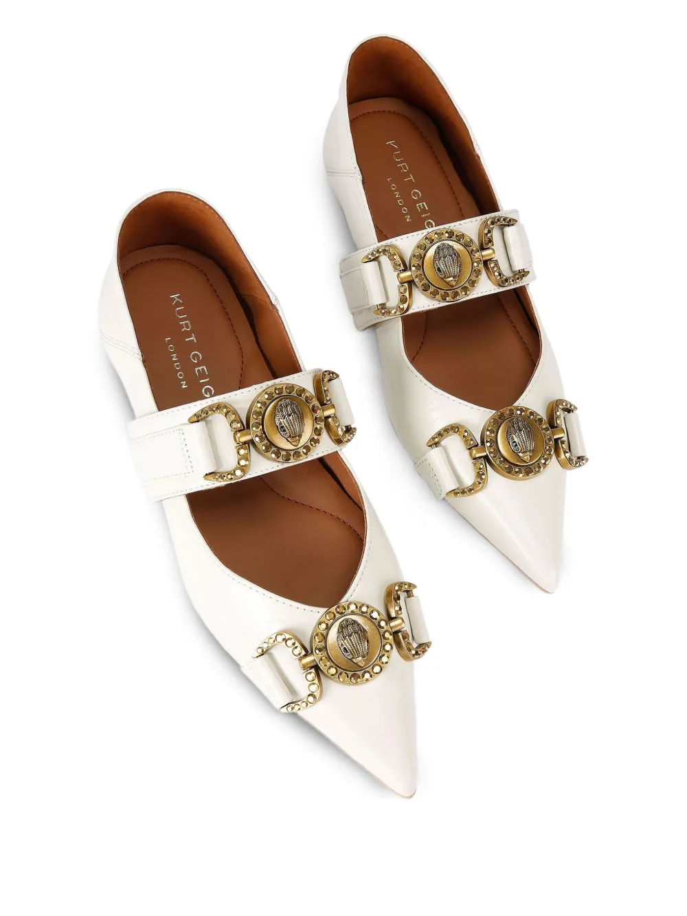 Kurt Geiger London crocodile-embossed pointed ballet flats | Image 2