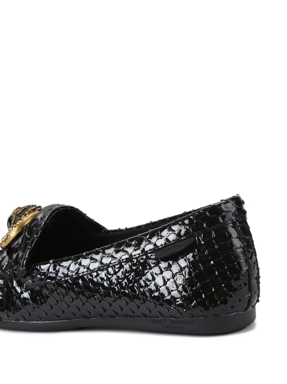 Kurt Geiger London Leren loafers met adelaarskop Zwart