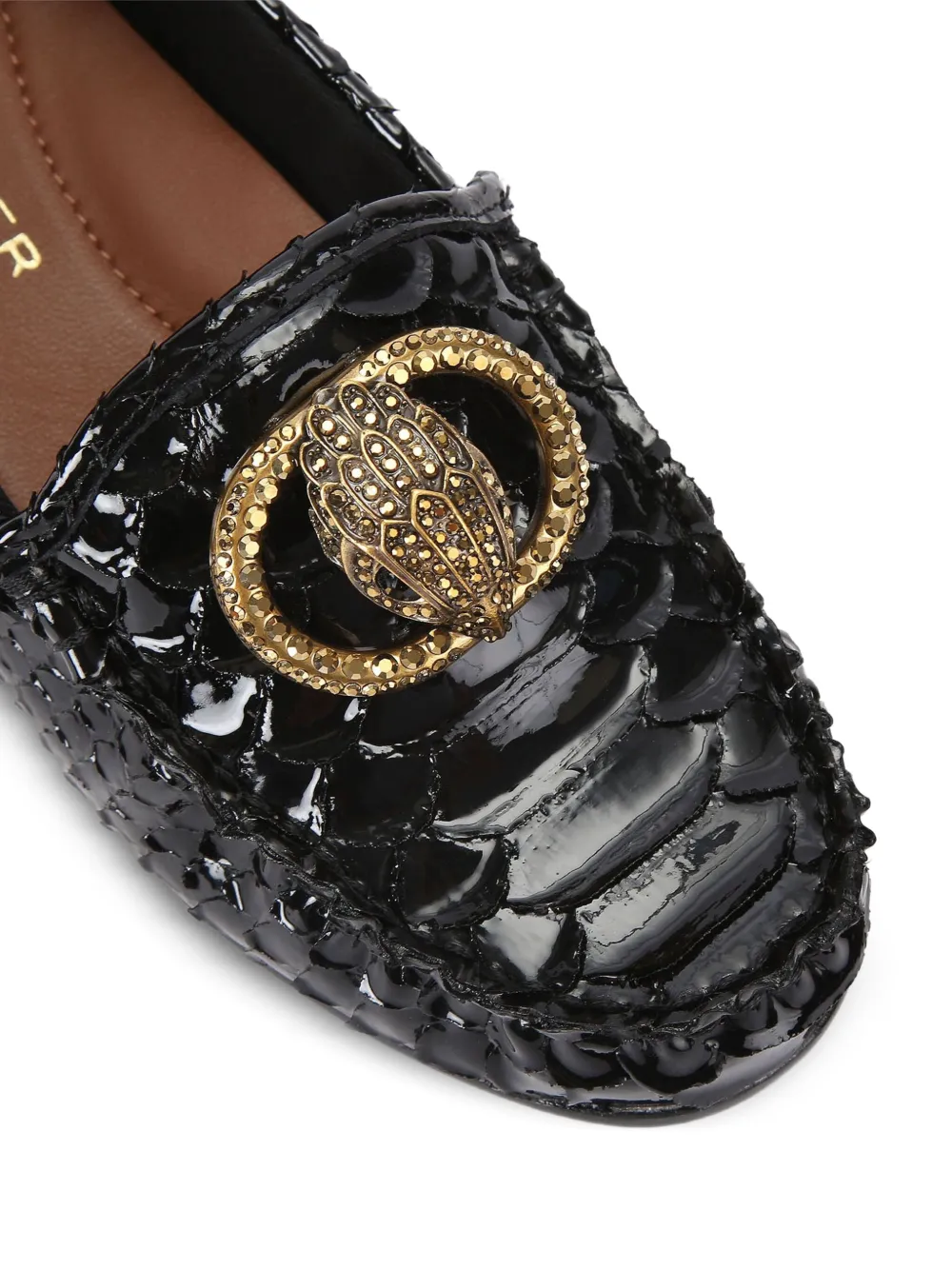 Kurt Geiger London Leren loafers met adelaarskop Zwart