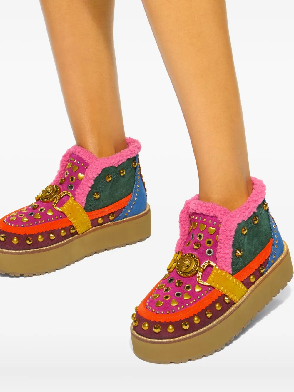 Kurt Geiger London Mansion Cozy Faux Shearling Bootie In Multi