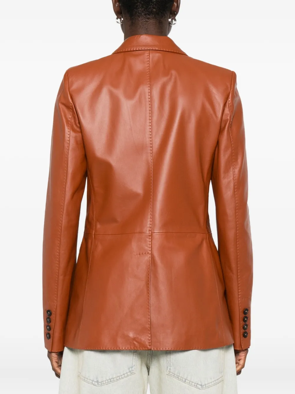 Tagliatore Buttoned Notched-lapel Blazer In Brown