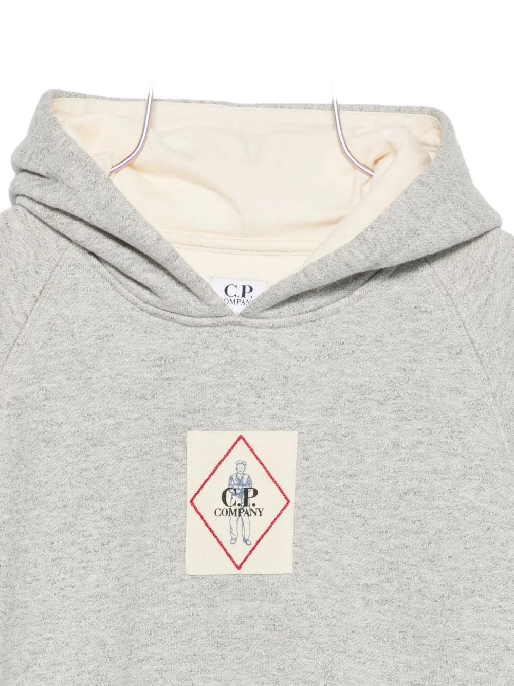 C.p. Company Logo-patch Hoodie In Gray