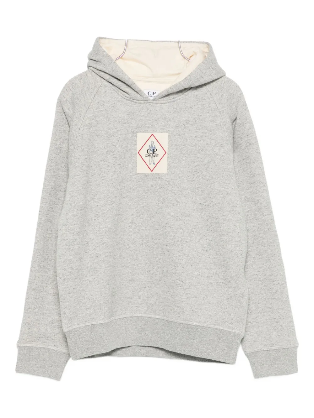 C.p. Company Logo-patch Hoodie In Gray