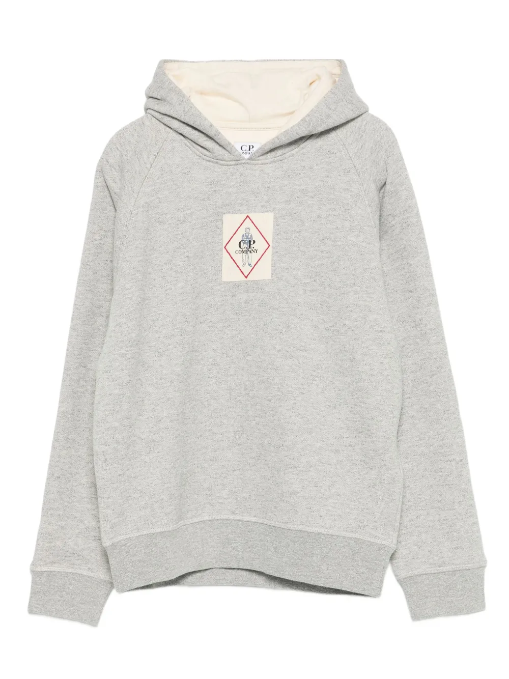 C.P. Company Kids logo-patch hoodie - Grigio