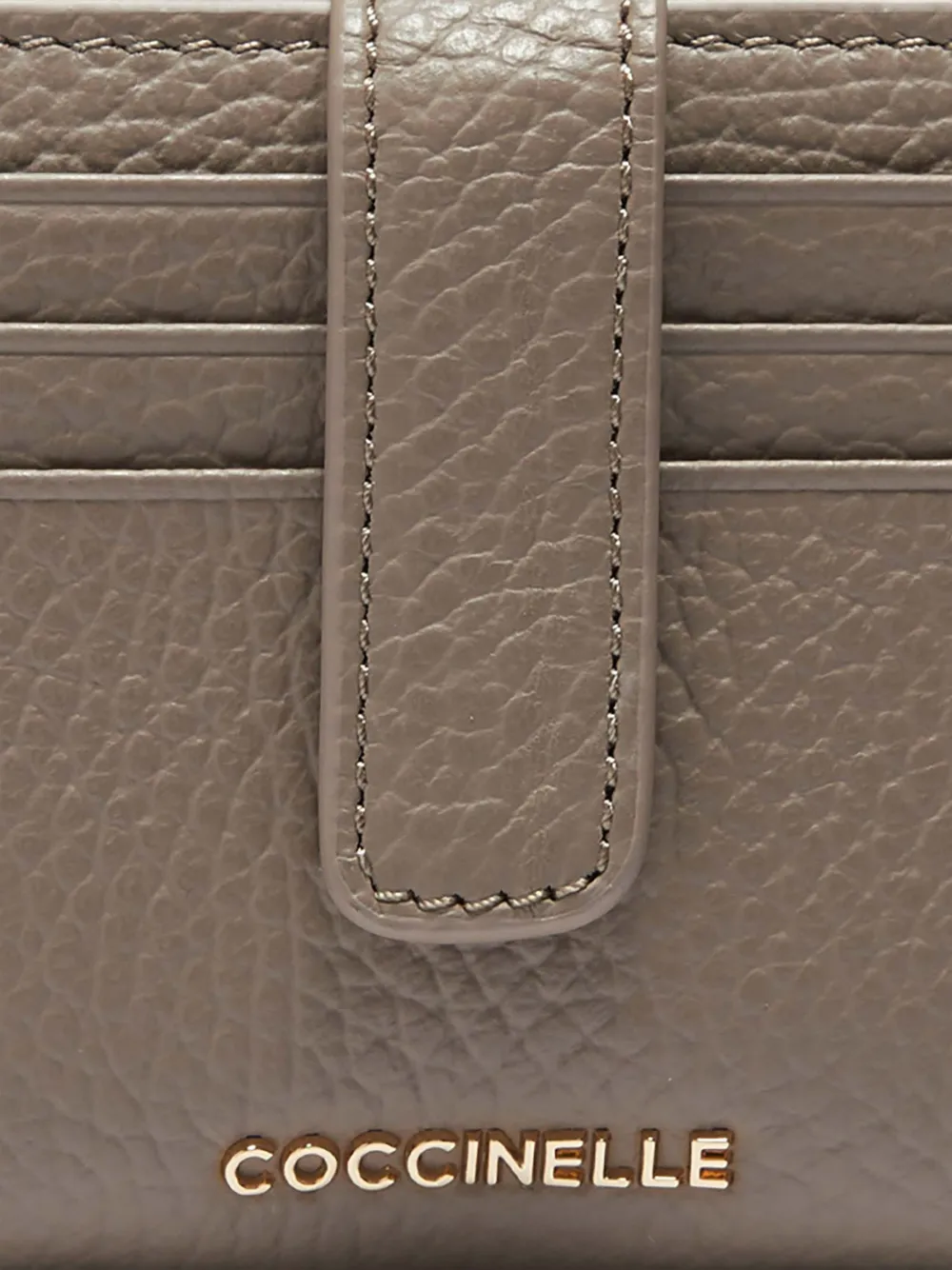 Coccinelle Medium metallic portemonnee van bewerkt leer Bruin
