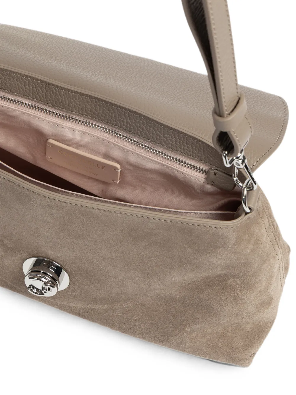 Coccinelle Nikla medium schoudertas met draaislot Beige