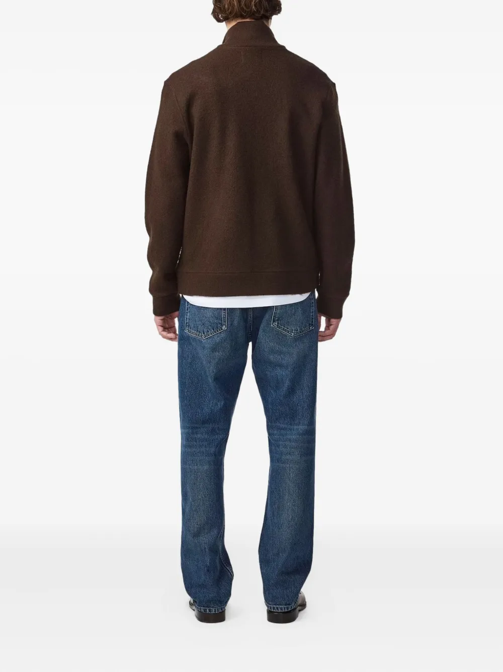 NN07 Boiled sweater met rits Bruin