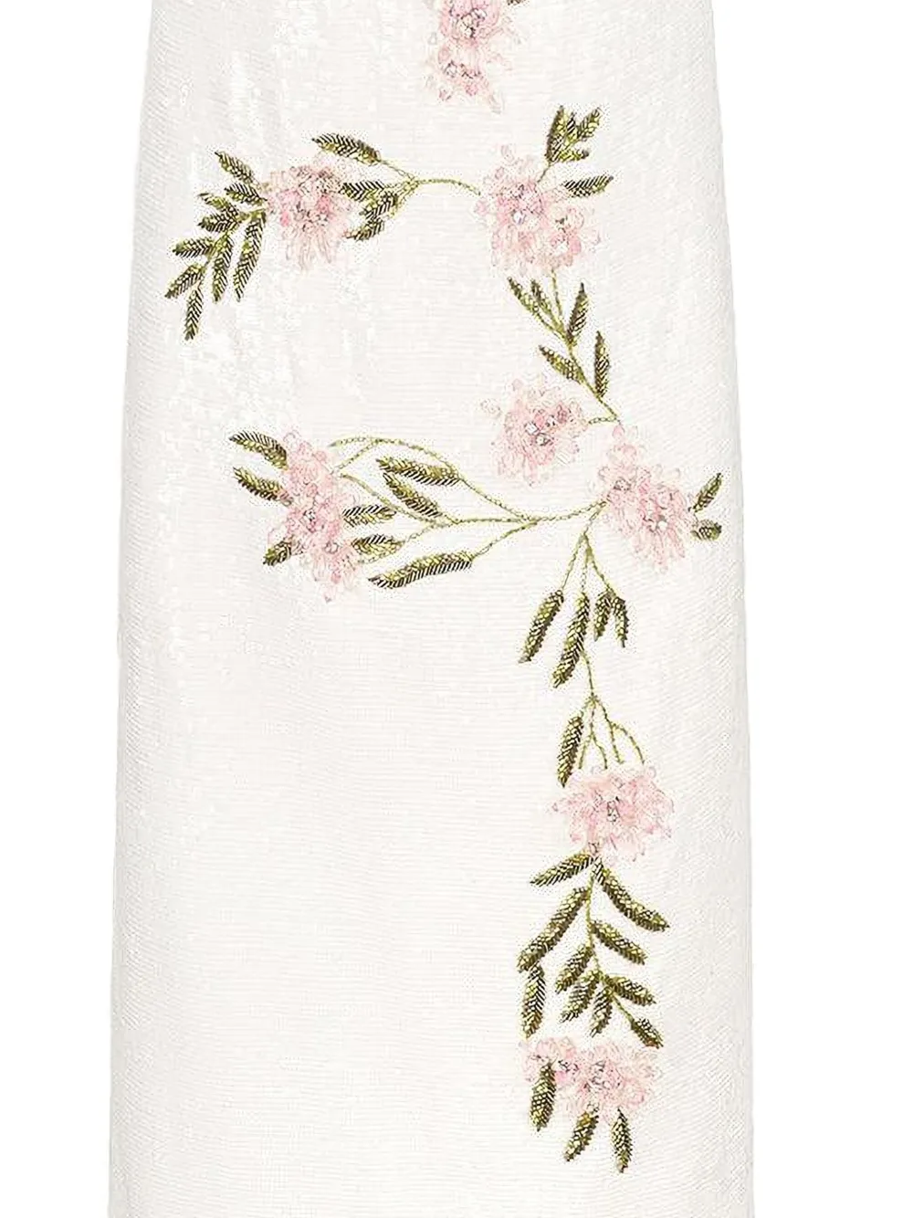 STAUD Casey jurk met geborduurde bloemen - Beige