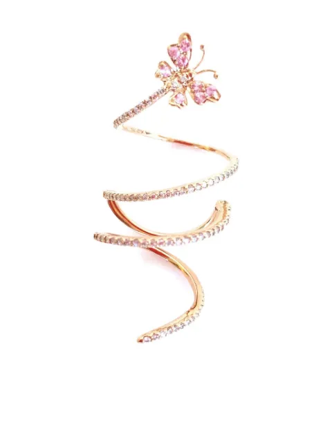 Stefere 18K rose gold Butterfly Spiral sapphire and diamond ring