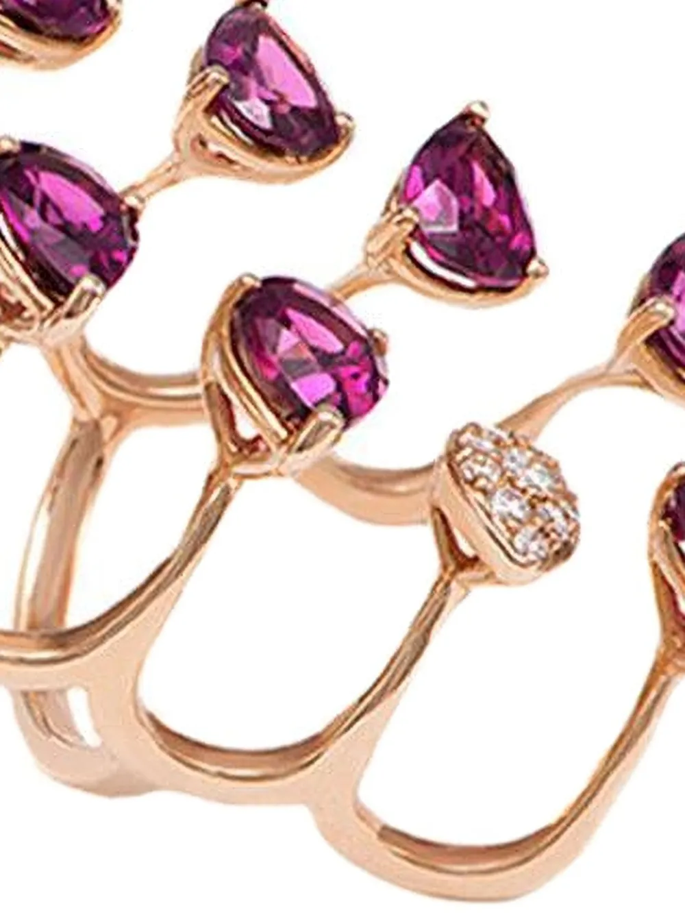  Stefere 18k Rose Gold Aurore Amethyst And Sapphire Ring - Pink 