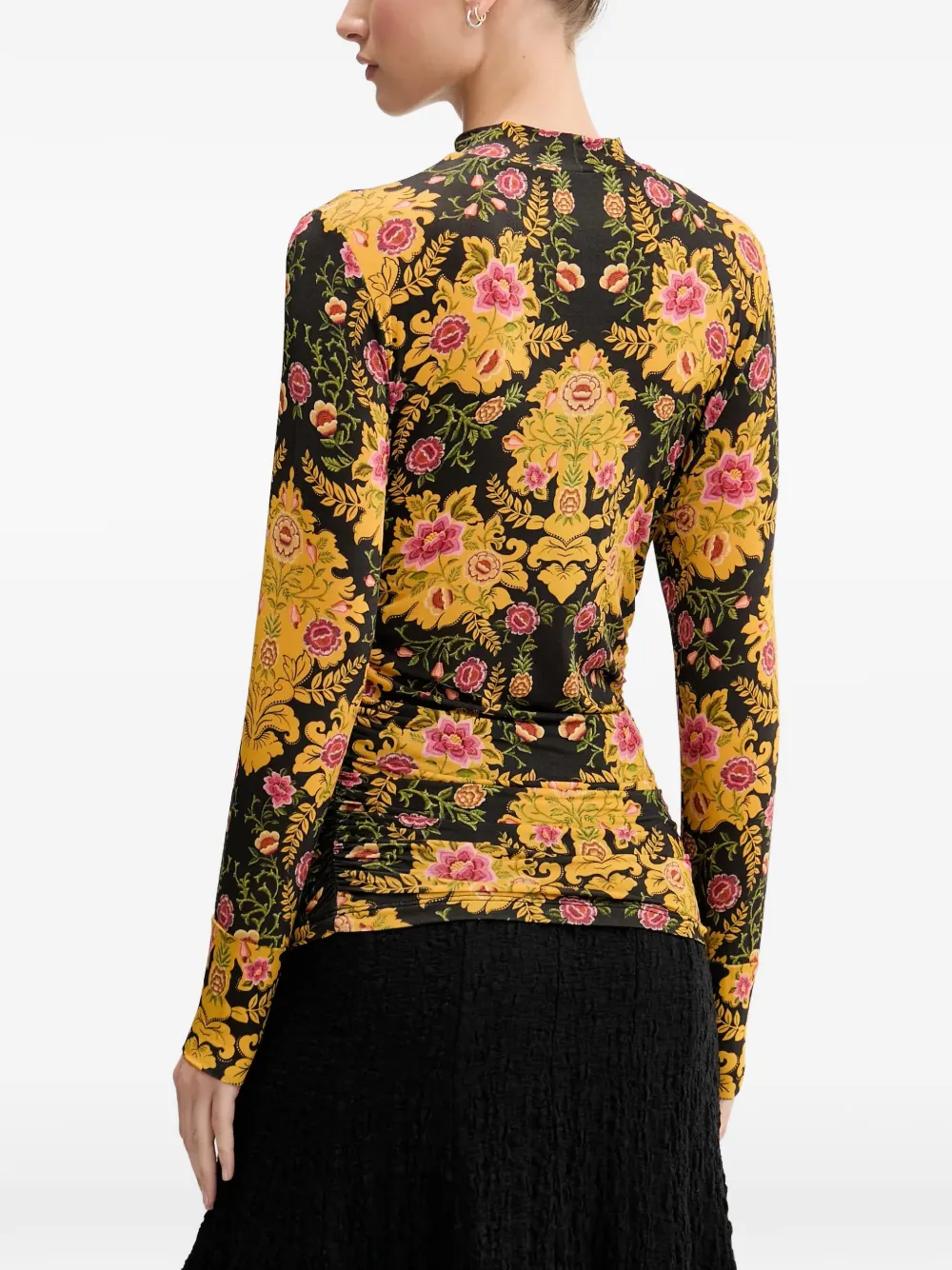  Farm Rio Floral-pattern T-shirt - Black 
