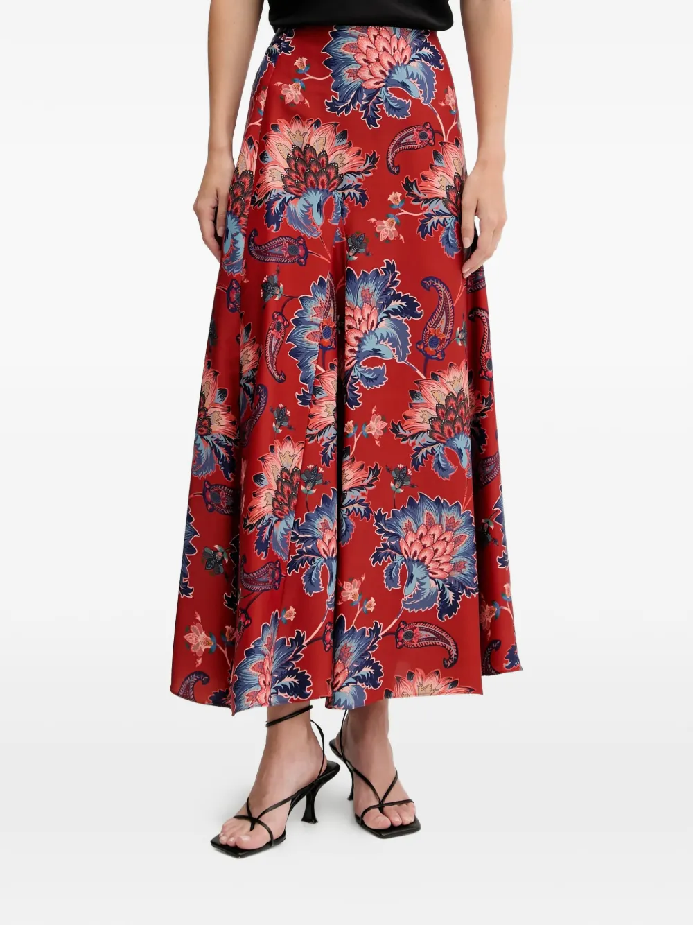 FARM Rio floral maxi skirt - Rosso
