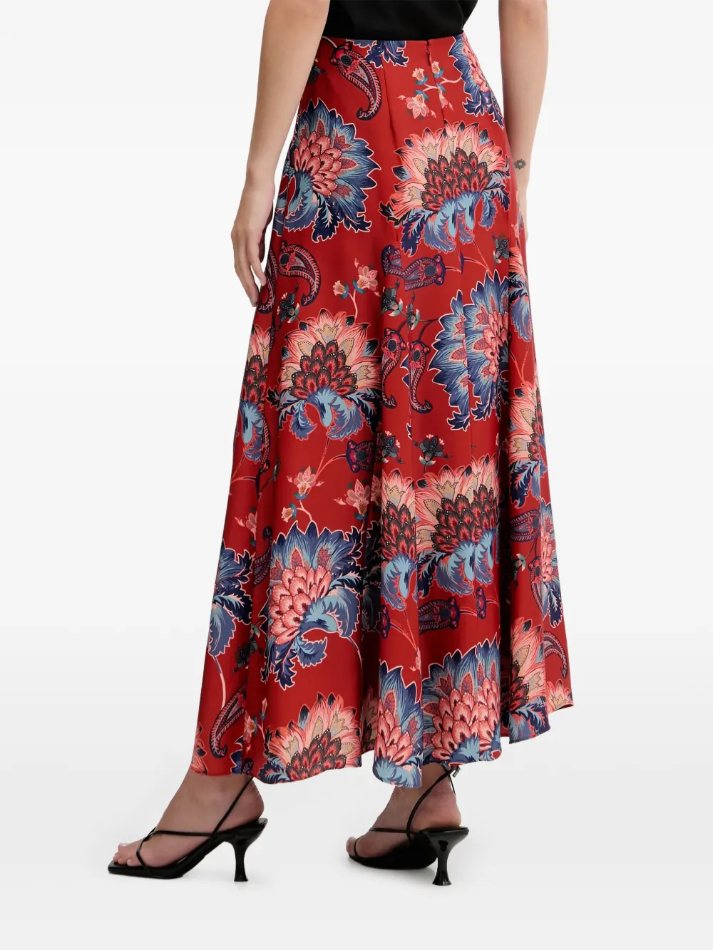  Farm Rio Floral Maxi Skirt - Red 