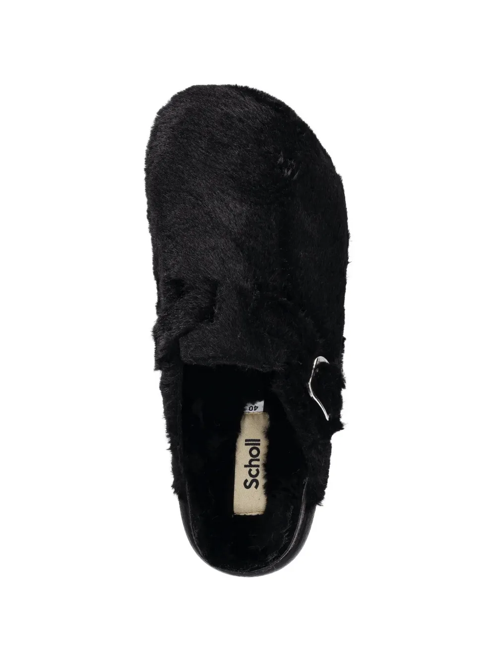 Scholl Slippers met gespdetail Zwart