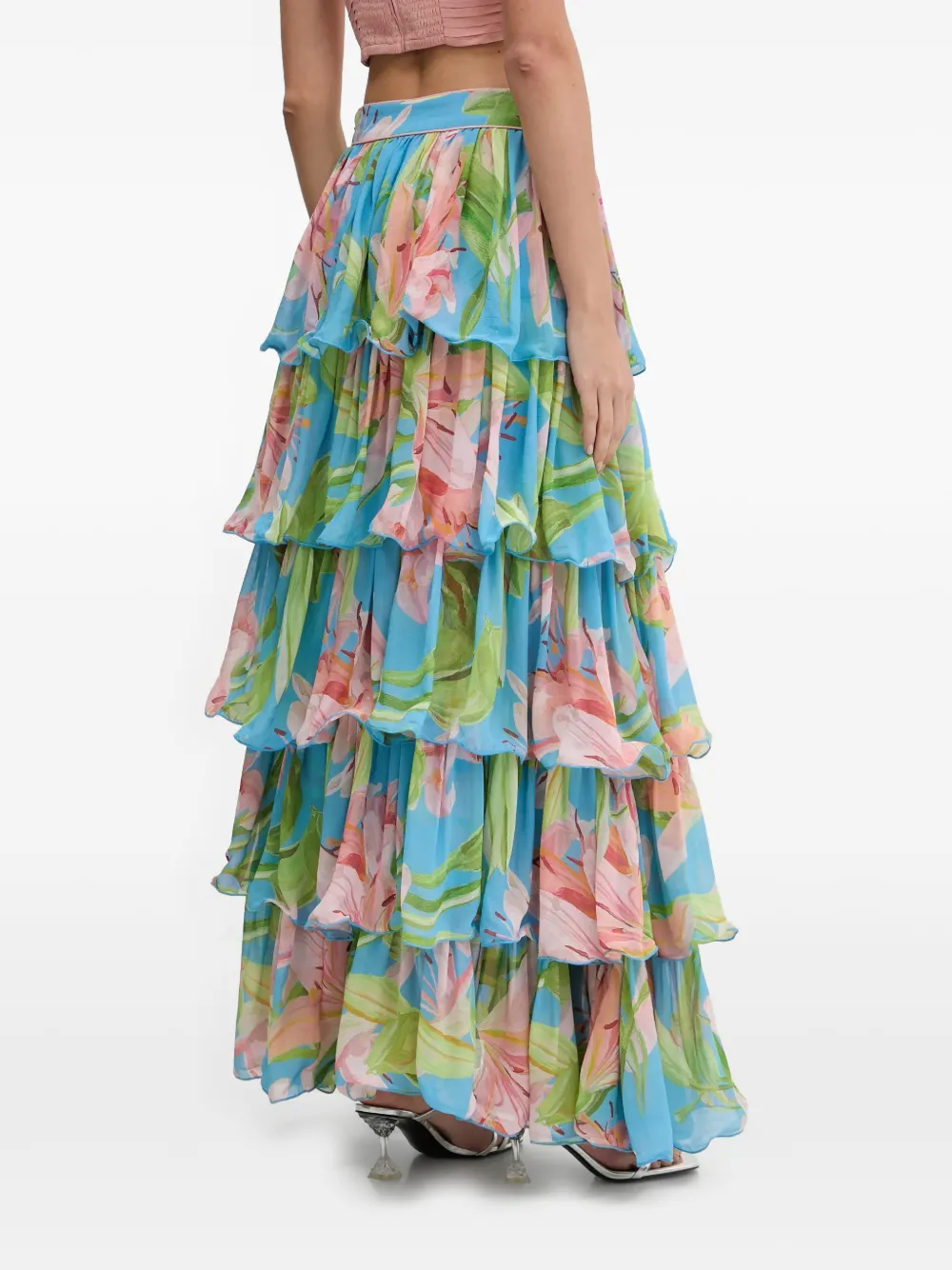  Farm Rio Lily Bloom Maxi Skirt - Blue 