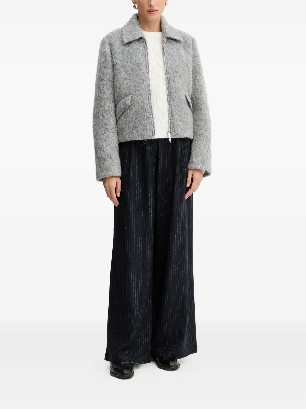 Twinset Cable-knit Crew-neck Sweater In White