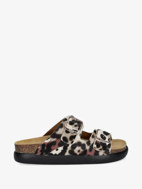 Scholl animal-print buckle mules