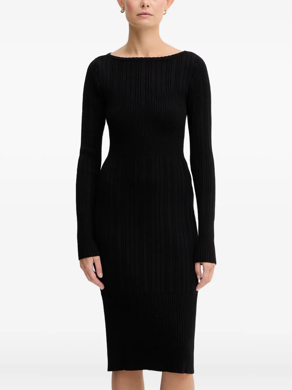 TWINSET logo-plaque ribbed dress - Nero