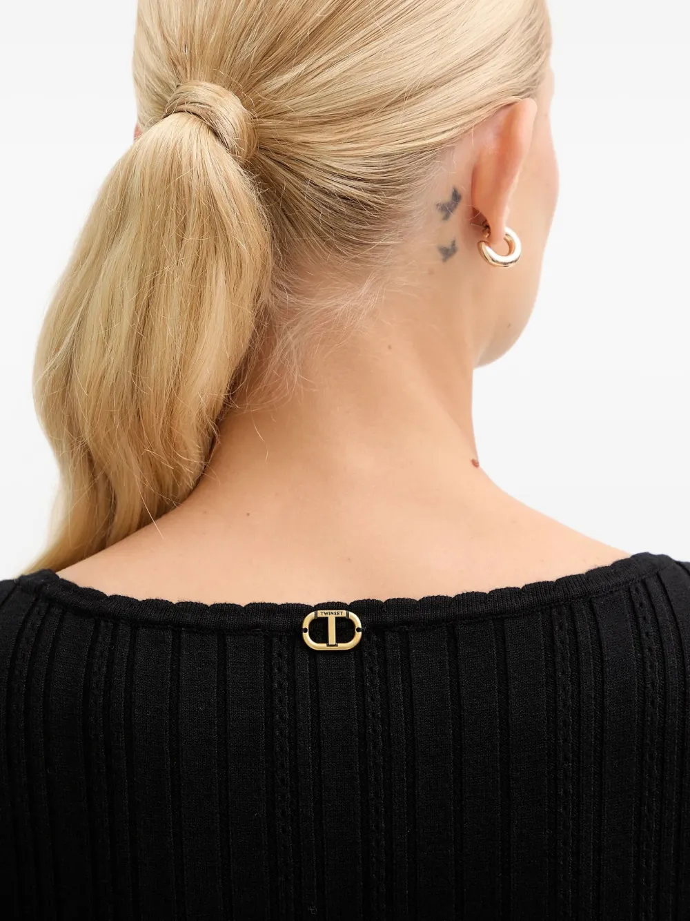 TWINSET Jurk met logoplakkaat Zwart