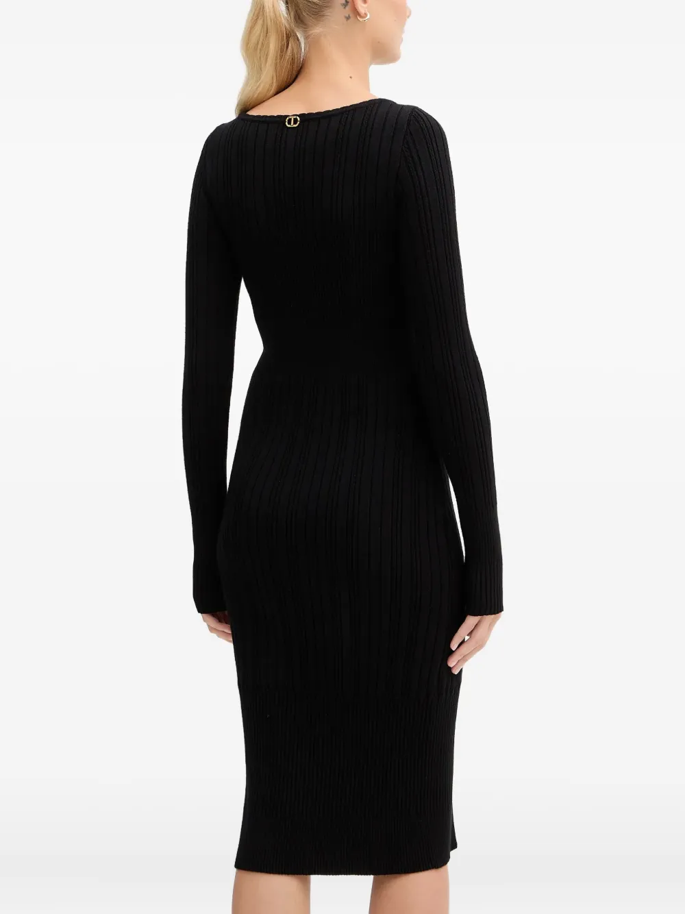 TWINSET Jurk met logoplakkaat Zwart