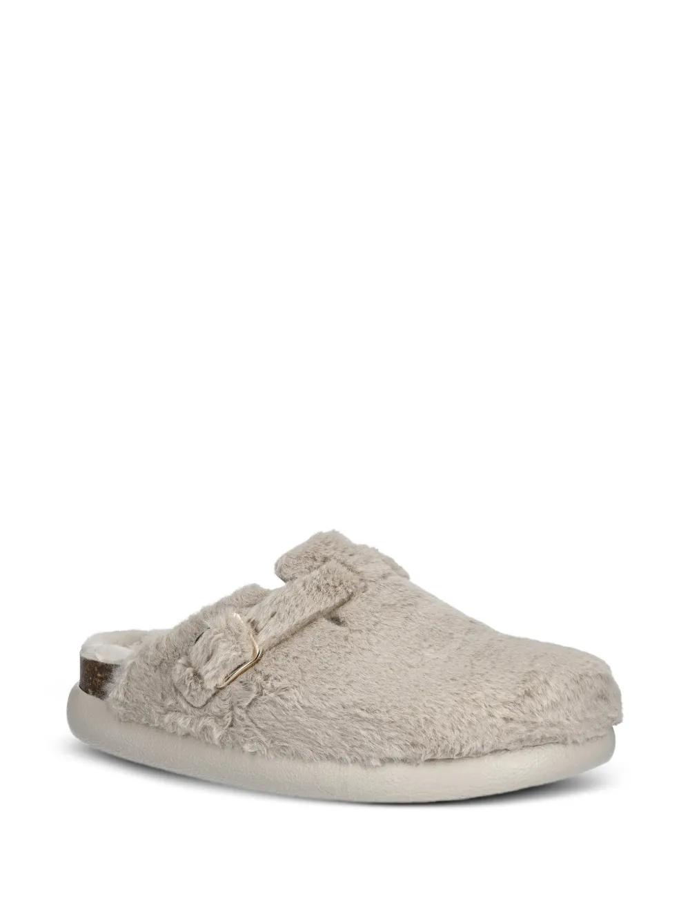  Scholl Buckle Strap Mules - Neutrals 