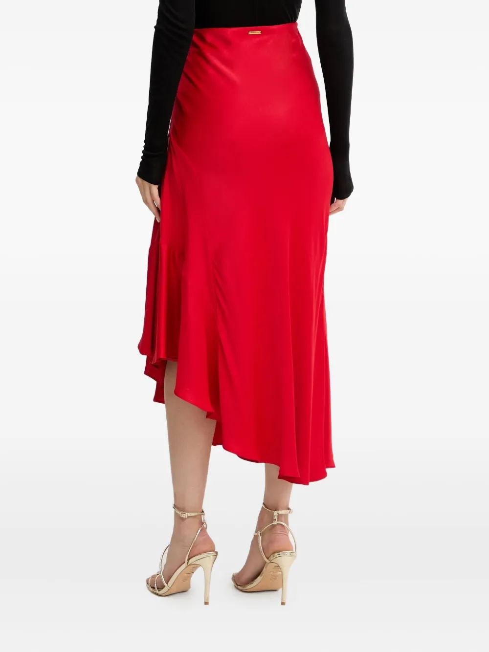 Twinset Ruffled Midi Skirt In Red