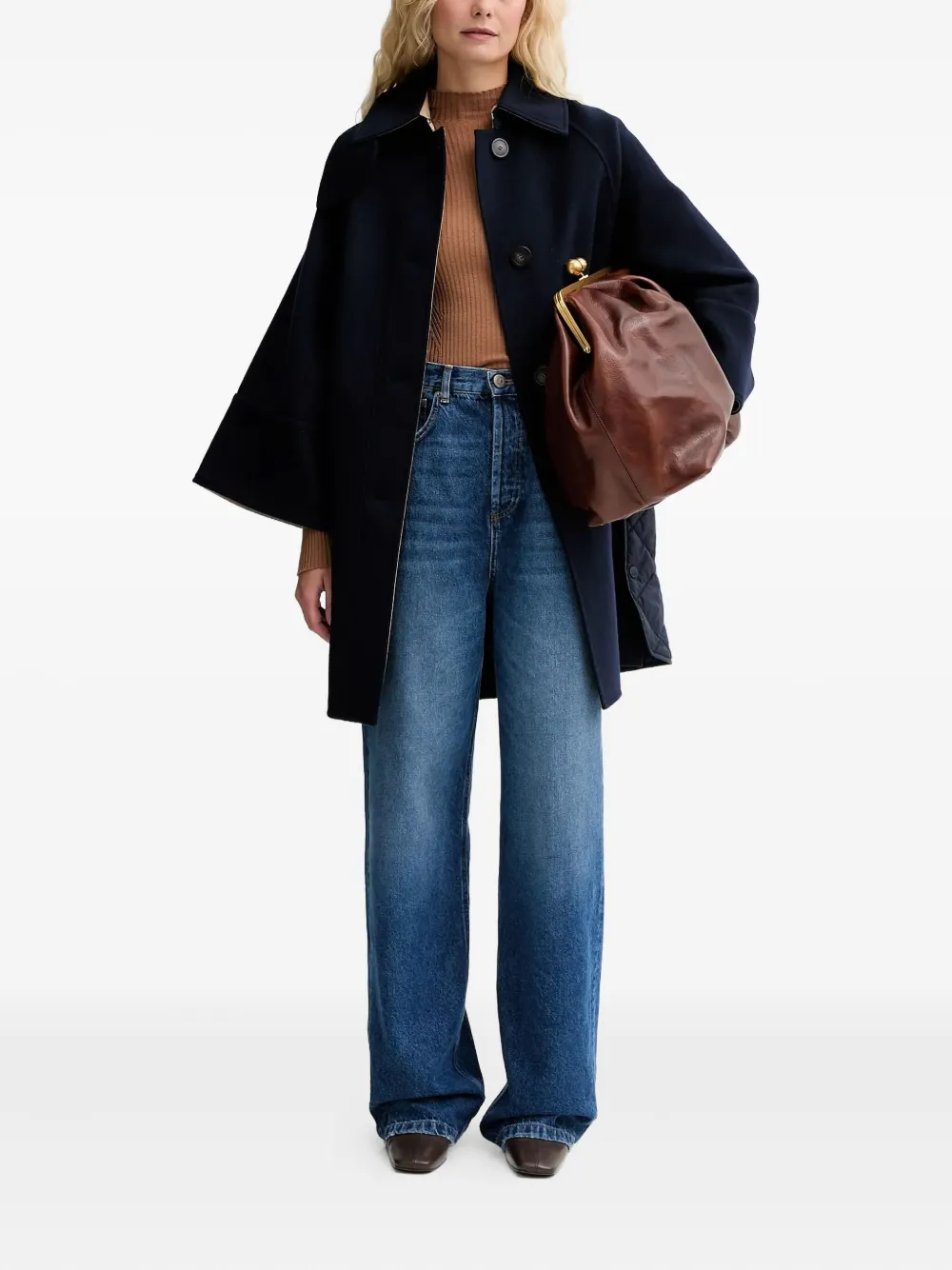 Twinset Gerippter Pullover Mit Logo-schild In Brown