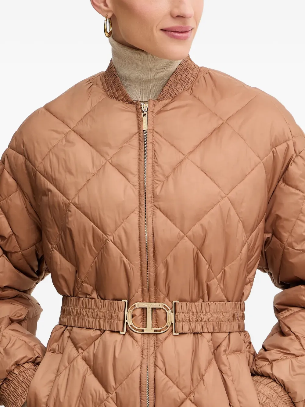 TWINSET Gewatteerd bikerjack Bruin