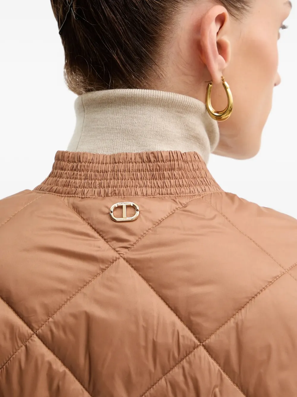 TWINSET Gewatteerd bikerjack Bruin