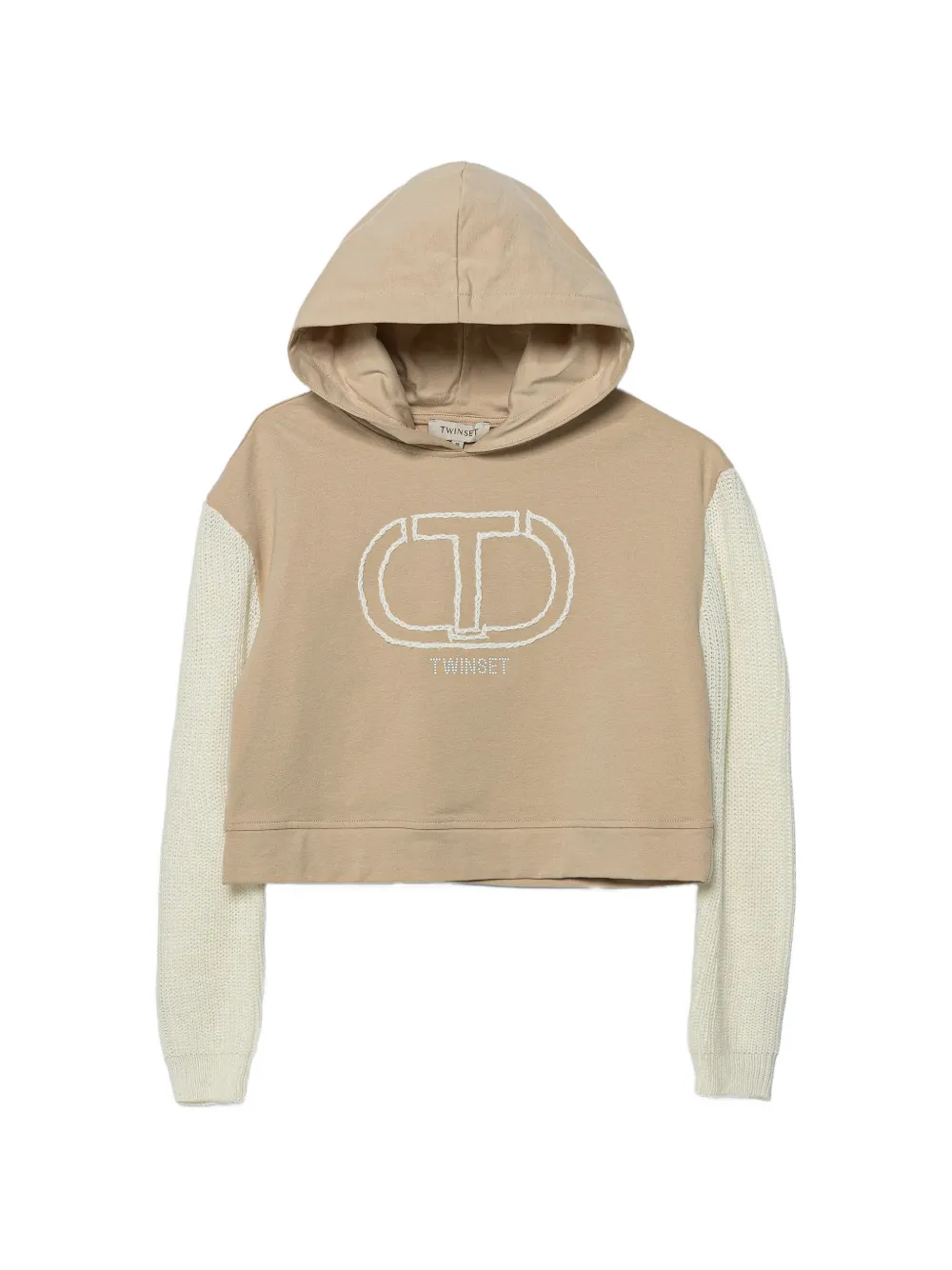 TWINSET Kids logo hooded sweatshirt - Neutrals