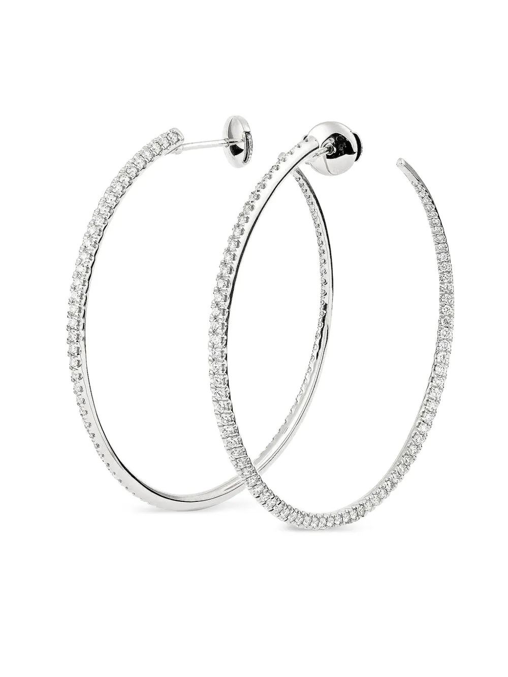  Engelbert 18k White Gold Twisted Diamond Earrings - Silver 