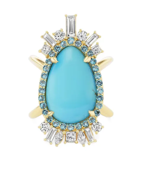 Meredith Young anillo Clear Skies en oro amarillo de 18kt con gemas