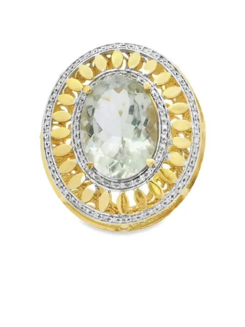 Lisa Nik anillo en oro amarillo de 18kt con diamantes y cuarzo