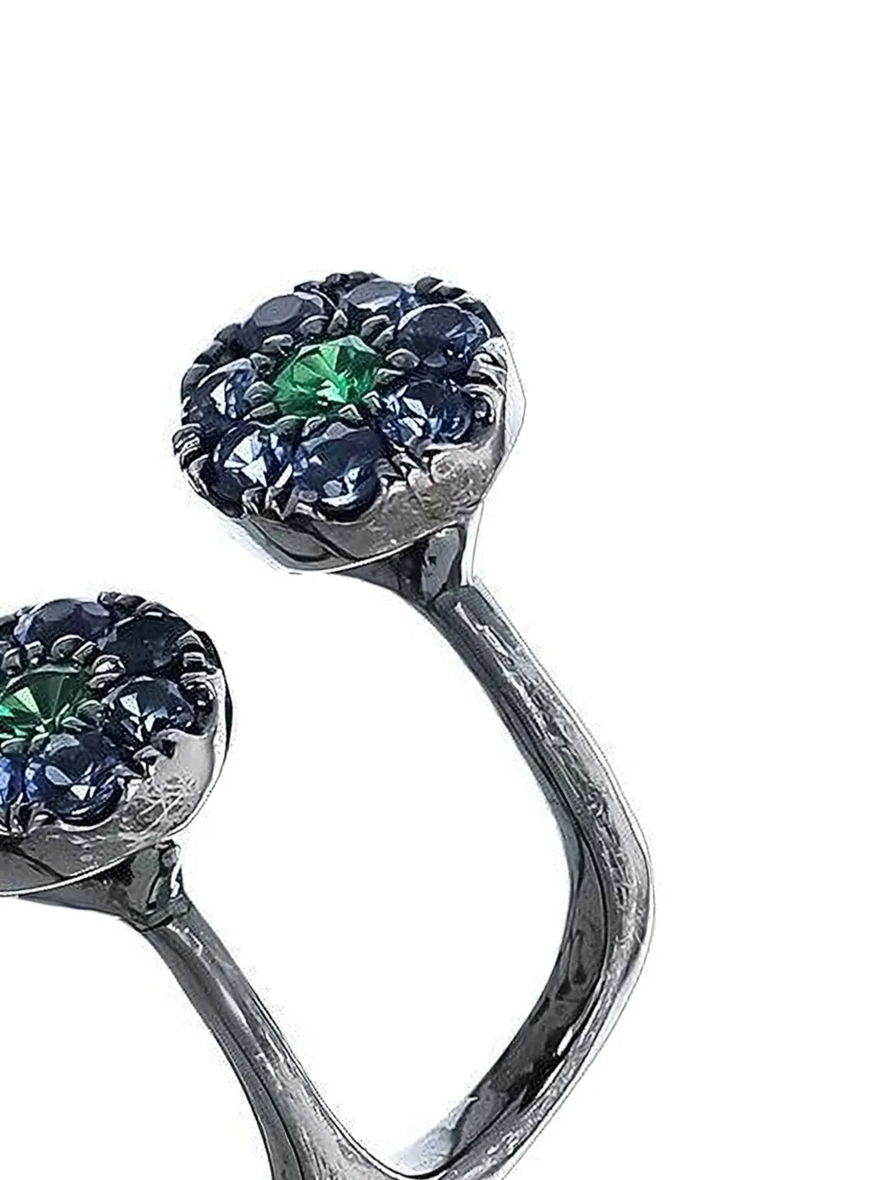  Stefere 18k White Gold Aurore Sapphire And Garnet Ring - Silver 