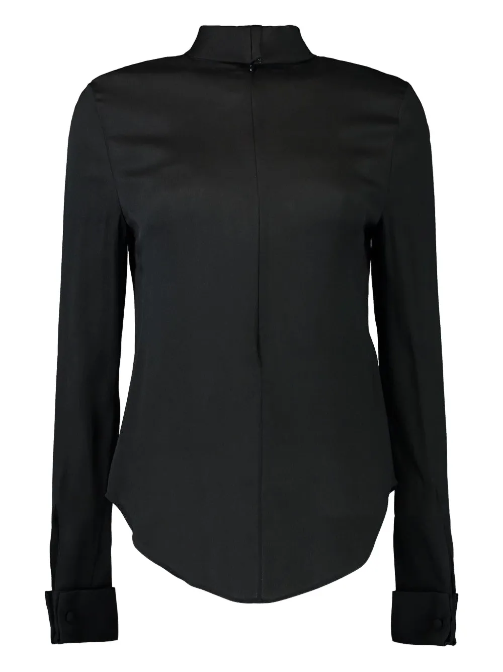 Giambattista Valli Long-sleeve Mock-neck Shirt In Black