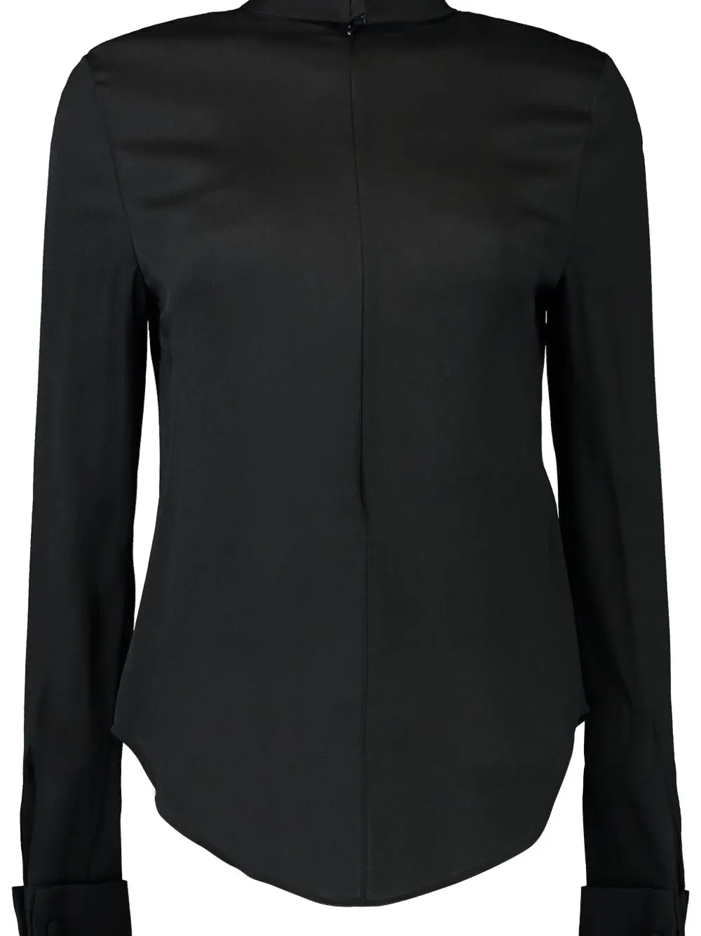 Giambattista Valli T-shirt met ronde hoge hals en lange mouwen - Zwart