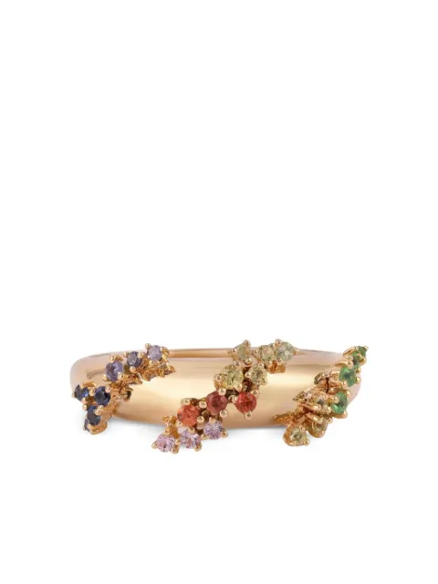 Ananya 18K yellow gold Scatter sapphire and diamond ring