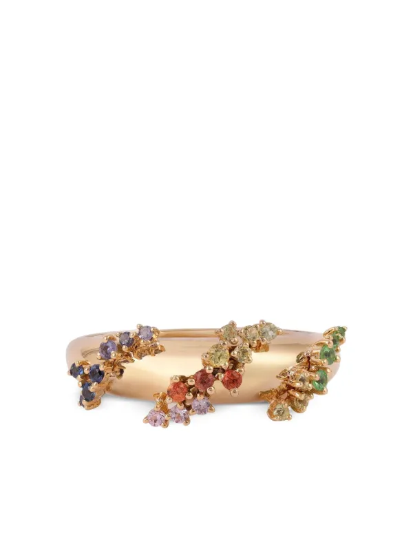 Ananya 18K Yellow Gold Scatter Sapphire and Diamond Ring
