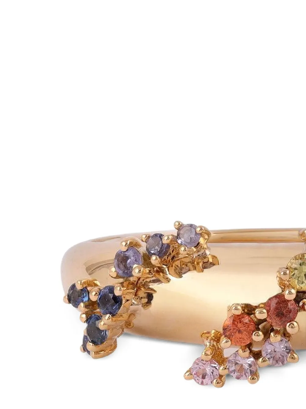 Ananya 18k Yellow Gold Scatter Sapphire And Diamond Ring 