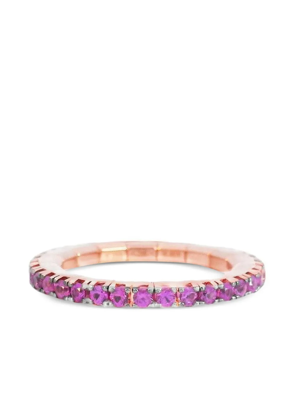Roberto Demeglio 18k Rose Gold Eternity Stretch Ruby Ring In Brown
