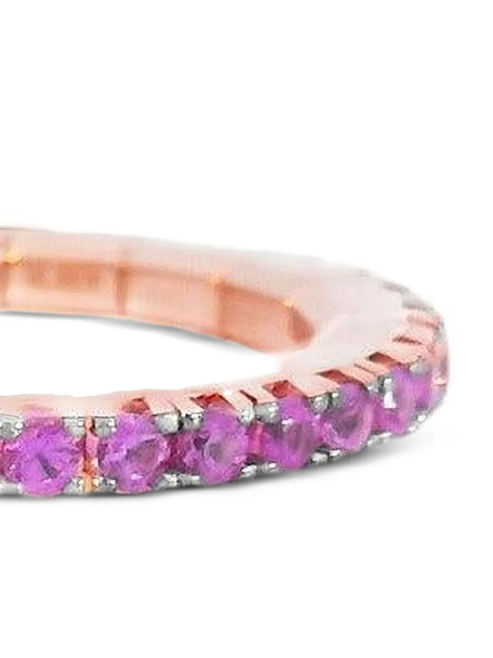 Roberto Demeglio 18k Rose Gold Eternity Stretch Ruby Ring In Brown