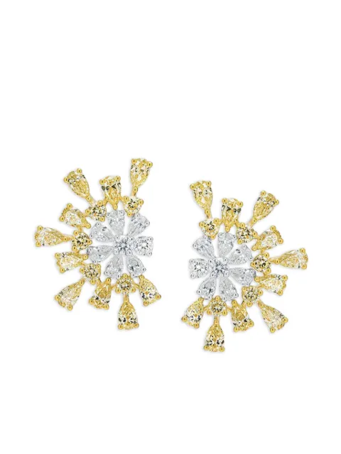 Azzaro aretes Flower en oro amarillo de 18kt con diamante