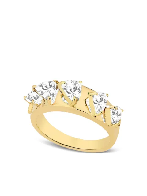 Carol Kauffmann 18K yellow gold Mandala diamond and sapphire ring