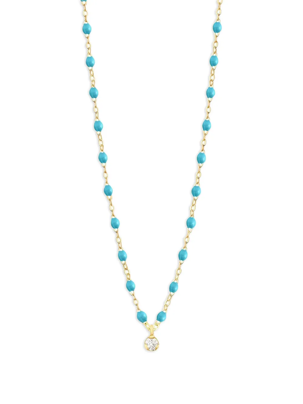 Gigi Clozeau 18k Yellow Gold Gig Classic Supreme Diamond And Turquoise Necklace In Blue