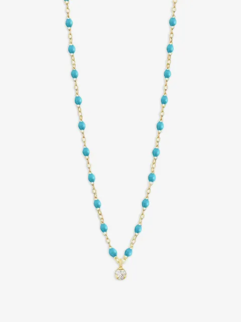 Gigi Clozeau 18K yellow gold Gig Classic Supreme diamond and turquoise necklace